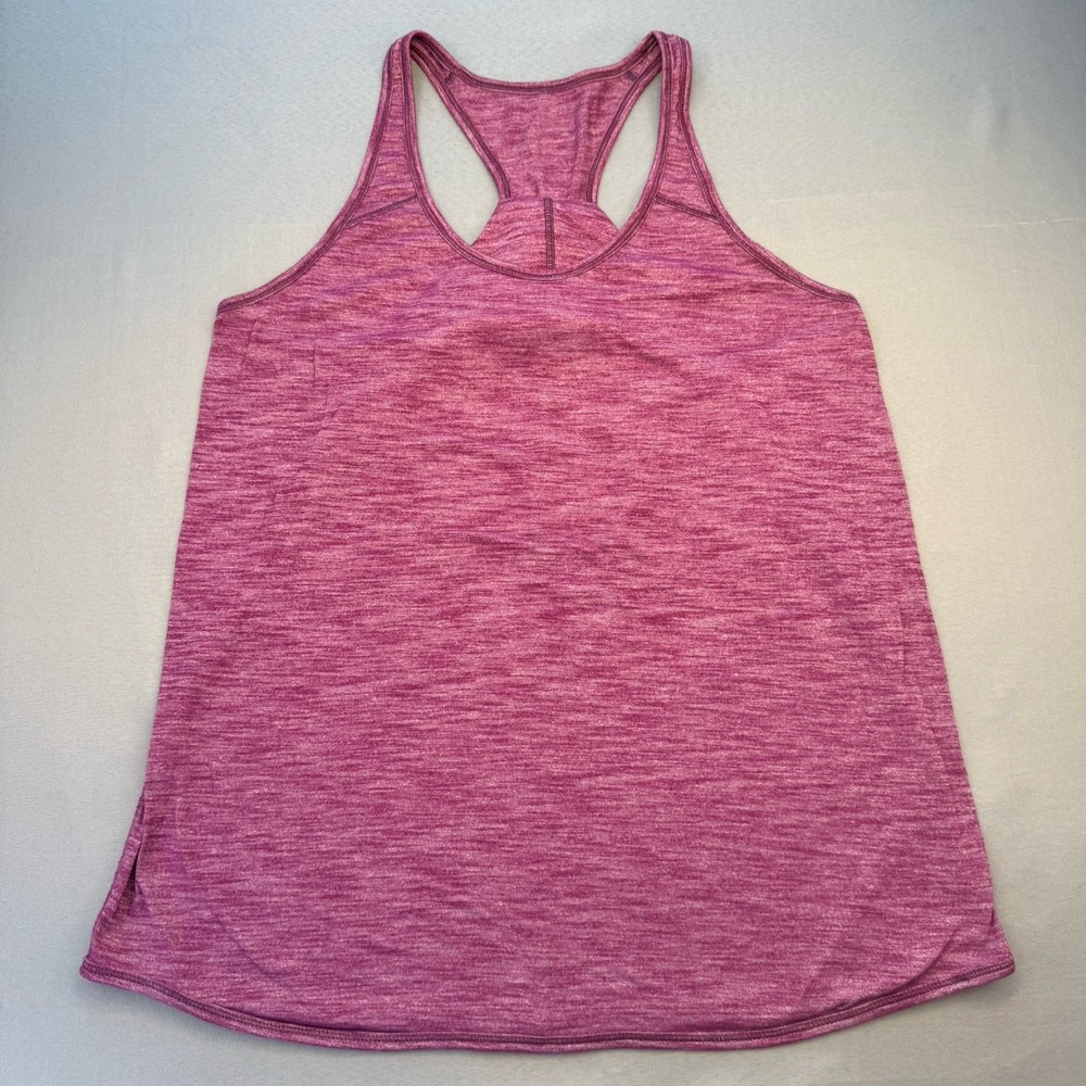 Lululemon Essential Tank Heathered Dusty Mauve Racerback Size L Approximate